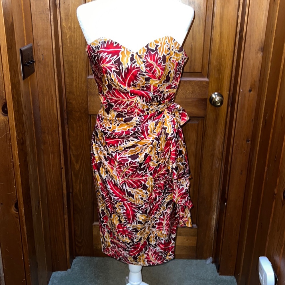 Strapless silk dress